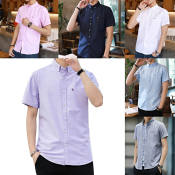 Korean style fashion plain high quality casual men's shirt Polo suitable for office and various occasions For Huilishi Shop