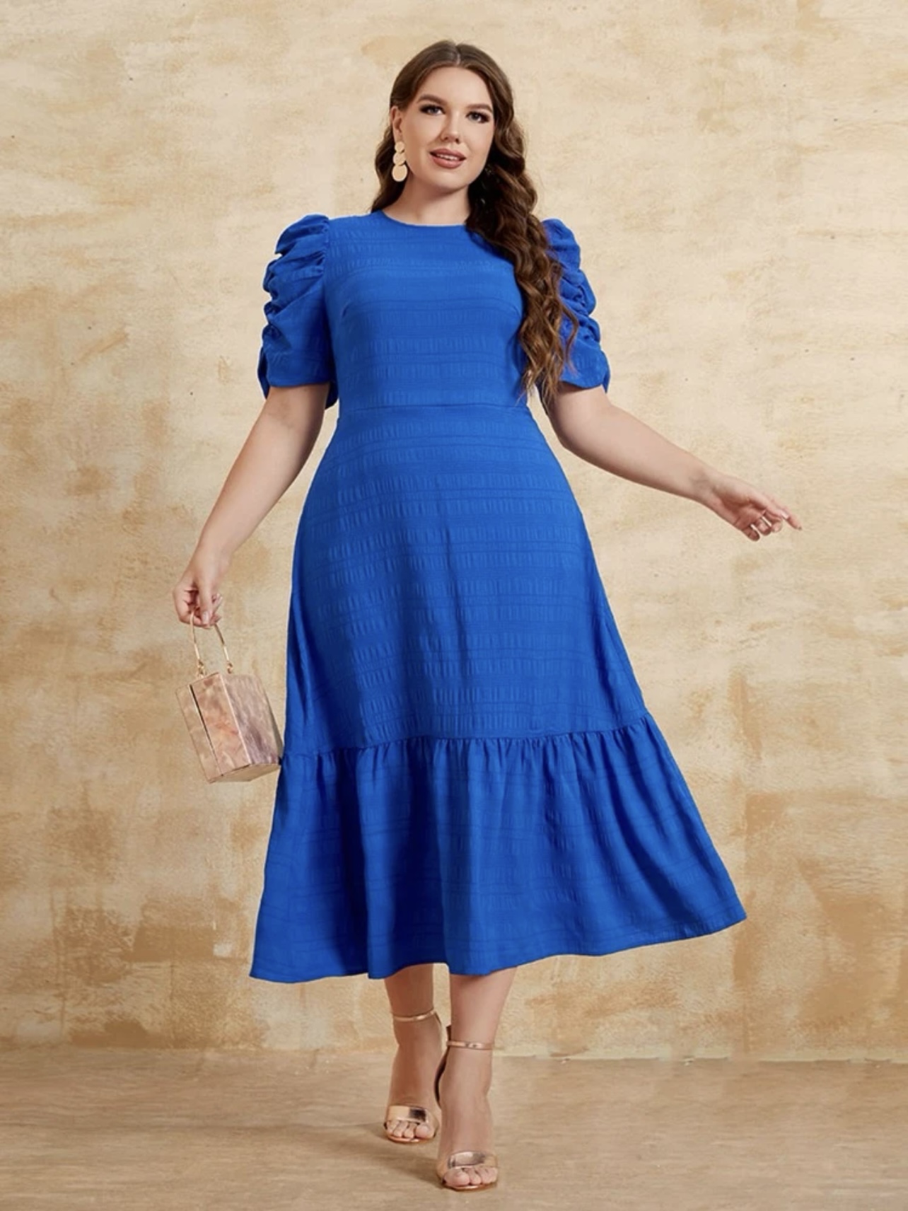 Puff sleeve hotsell plus size dress