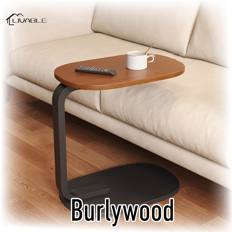 LIVABLE Mobile Sofa Side Table Living Room Coffee Tea Table Nordic Style Simple Small Desk Wood Bedside Table - Image 4