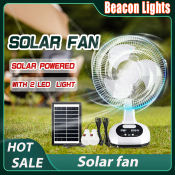 SolarFan+Charger: Stand/Desk/Wall, LED, Waterproof, Strong Wind,