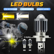 Pinph Hallogen Dual Bulb Motorcycle LED Headlight - Universal