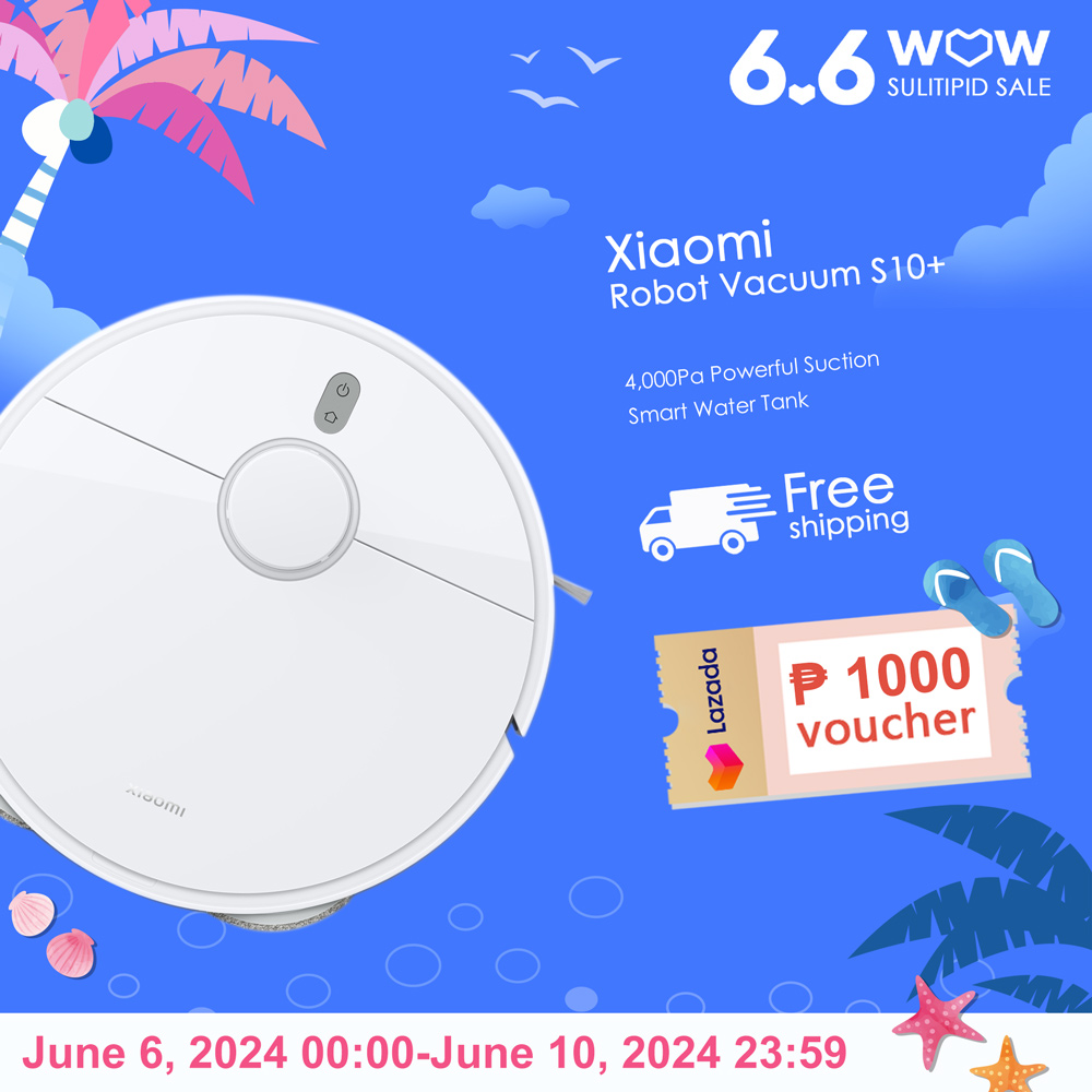 Xiaomi Robot Vacuum S10+ EU 3D Obstacle Avoidance 4000Pa Powerful Suction Smart Water Tank Smart Remote Control