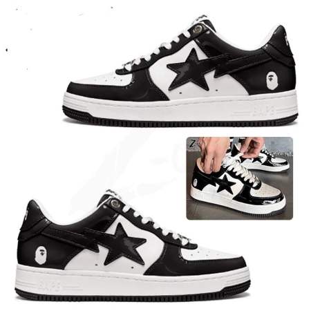 Bapesta Star Ape Patent Leather Sneakers for Men/Women