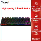 YOWXII Rainbow LED 87 Keys Gaming Keyboard - Multi-Media Edition