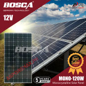 BOSCA 120W Solar Panel, 5-Year Warranty, 12V PV Module