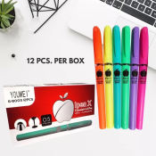 12Pcs/Box0.5mm Black Gel Pen Apple Pen School Office Supplie