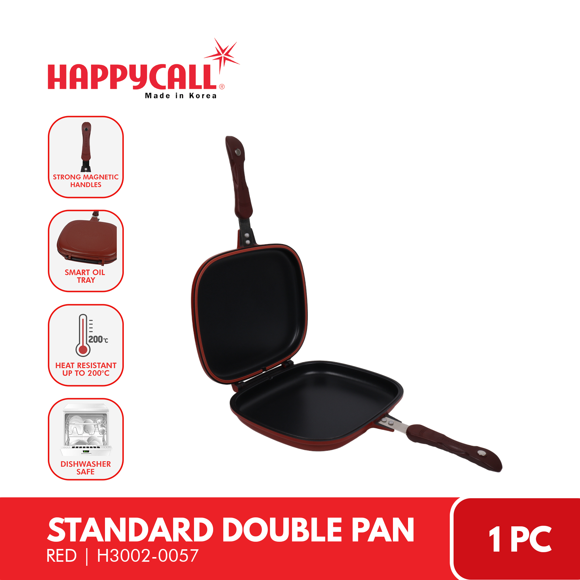 Happycall Double Pan 2.0 (Detachable) Jumbo Grill - Pink