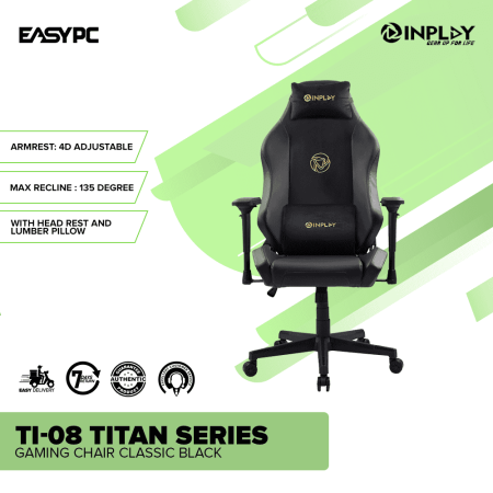 EasyPC | Inplay Ti-08 Titan Series Gaming Chair Classic Black Ergonomic Office and Gaming Chair