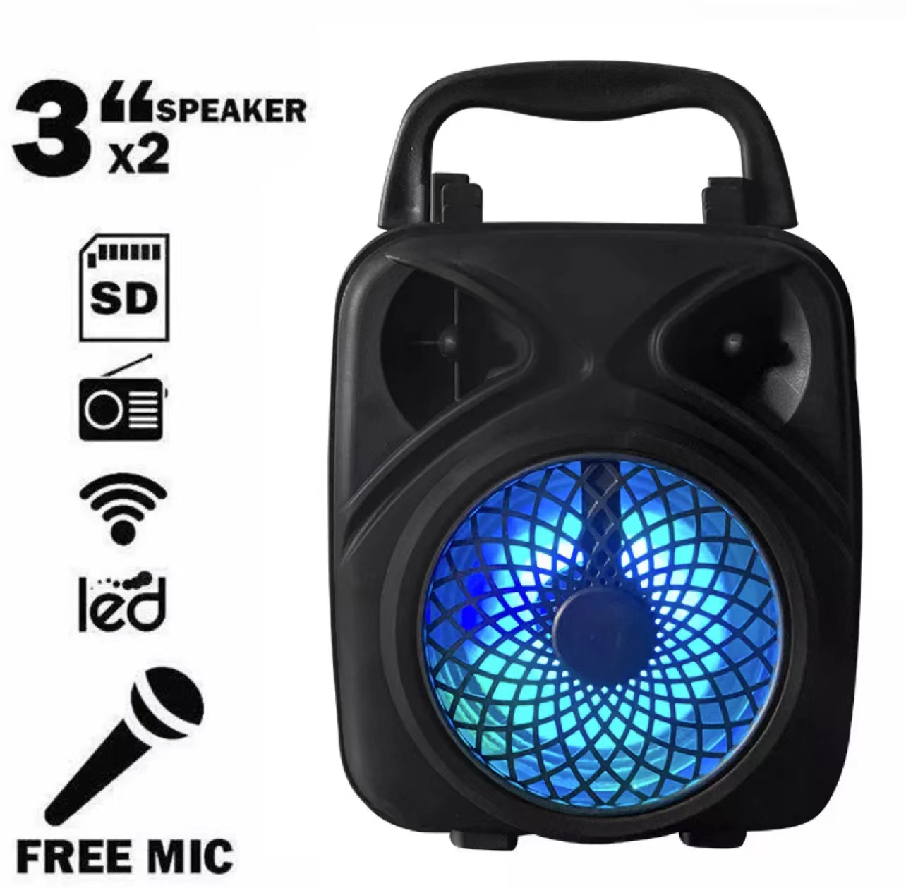 Jcam OP-330 Karaoke Bluetooth Speaker with LED lights