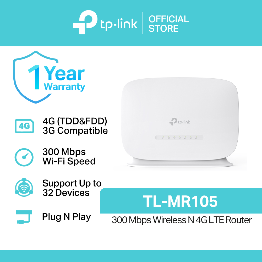 TP-Link Official Store / TL-MR105 / 300Mbps Wireless N 3G/4G LTE Openline LTE Mobile Wi-Fi Hotspot Globe/Smart/Sun All Network Supported Router Starlink