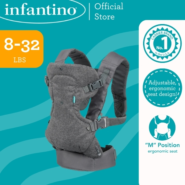 INFANTINO Flip™ 4-in-1 Convertible Carrier (Dark Denim) Baby Weight  Range: 8-32 LBS