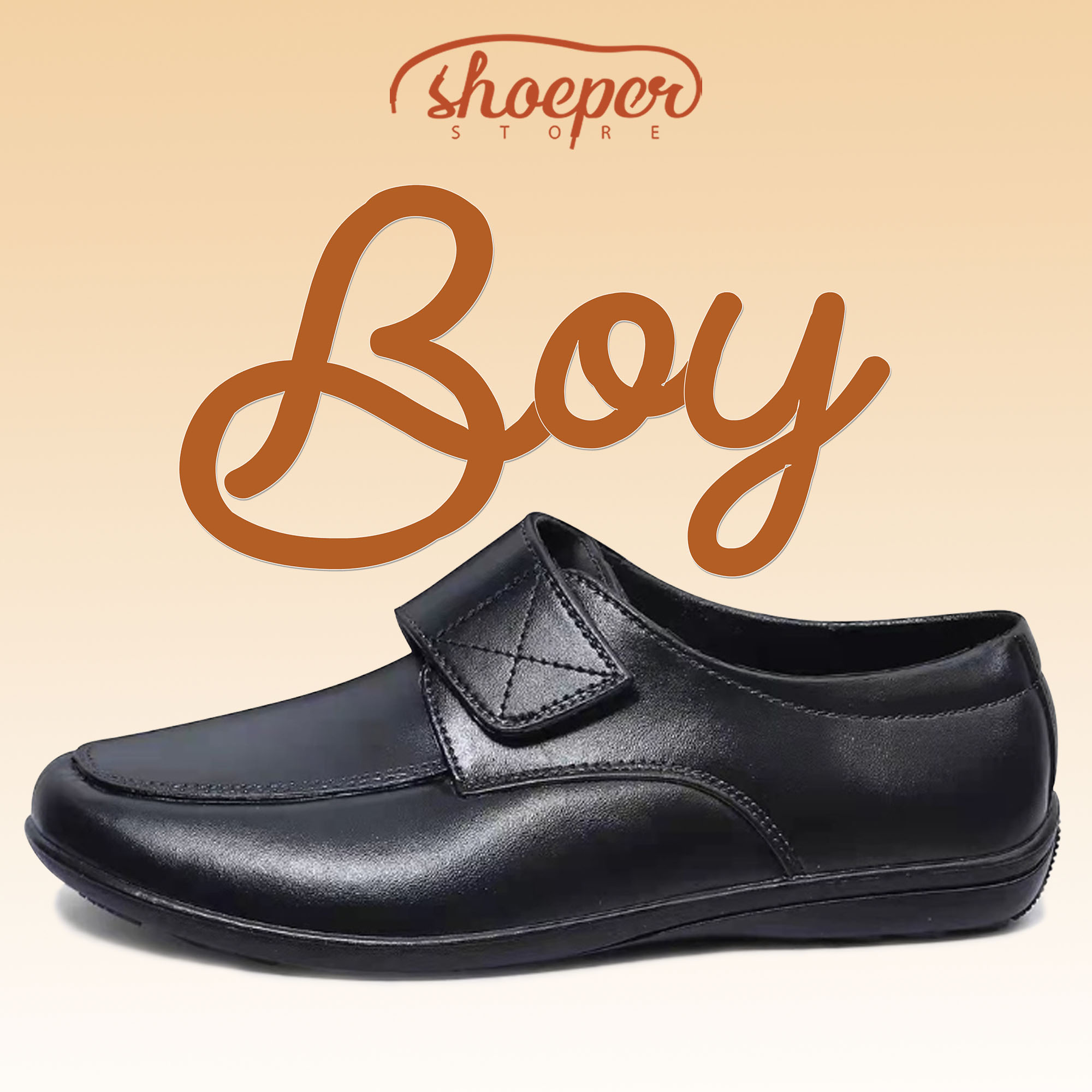 Shoeper Boy Rubber School Black Shoes for Kids Boys