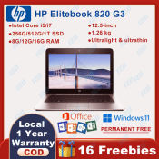 HP Laptop Elitebook 820/840 G3 Intel Dual/Quad-Core i5/i7 8G/12G/16G Ram 256G/512G/1T Ssd 12.5/14 Inches Screen Built In Camera/Webcam Business Work Windows 11 Pro Ms office Online Learning Computer WiFi/Bluetooth/Notebook