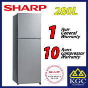 100% genuine  Sharp 280L Fridge 2 Door Refrigerator SJ285MSS