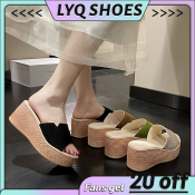 2023 Women's Suede High Heel Wedge Sandals by 