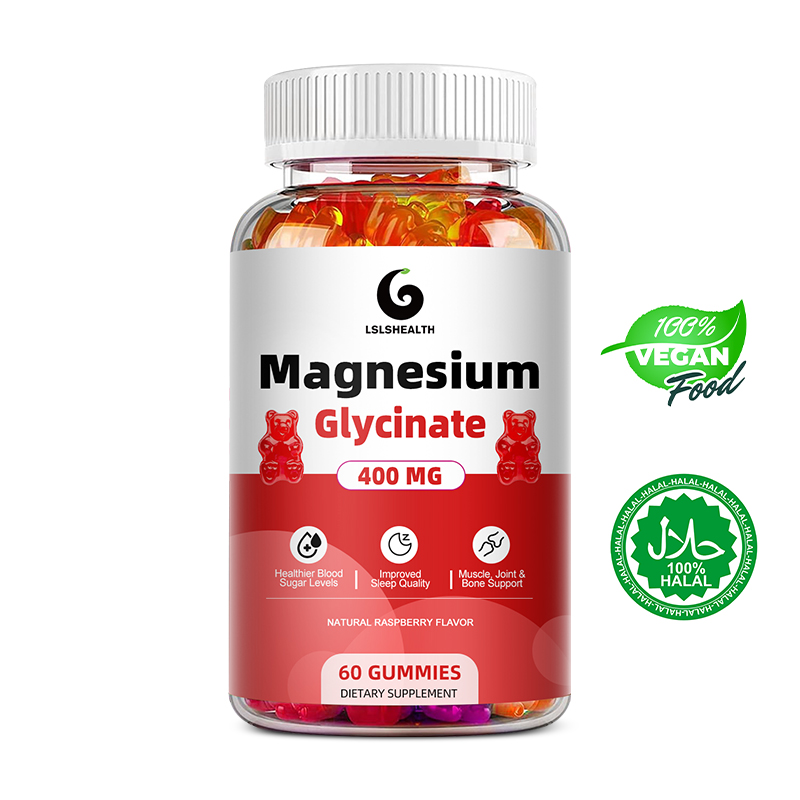 Kẹo cao su Magiê Glycinate LsHealth 400mg - Bổ sung Magiê Kali không đường với Magiê Malate, Vitamin D, B6 và CoQ10 để Hỗ trợ & Giấc ngủ Bình tĩnh cho Người lớn