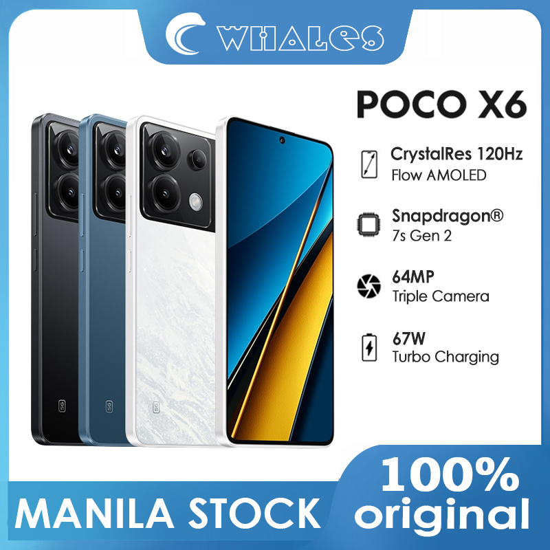 POCO X6 5G Global Version in 1 year Warranty 8+256GB/12+256GB/12+512GB Snapdragon® 7s Gen 2 CrystalRes 120Hz FIow AMOLED 67W Turbo Charging 64MP Triple Camera