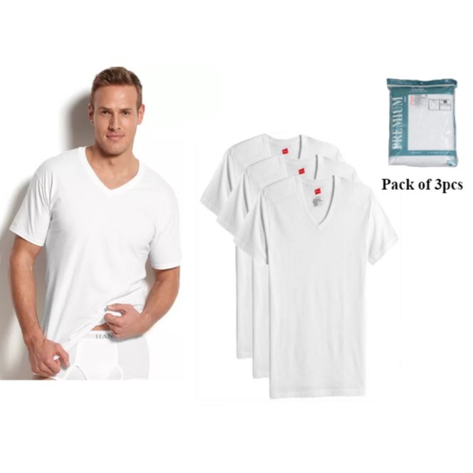 Hanes Men\u0026#39;s white cotton T-shirts 