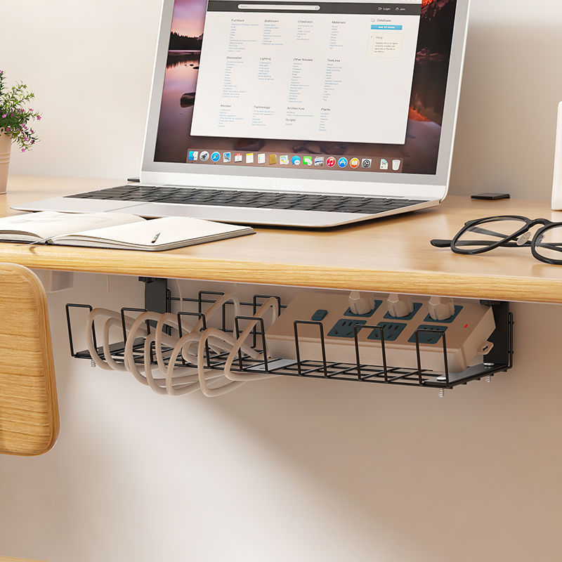 32CM Cable Management Tray Under Desk Cable Wire Table Storage Rack  Organizer