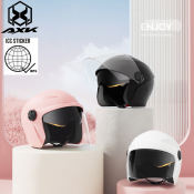 Double Lens Half Face Motorcycle Helmet - All Season 