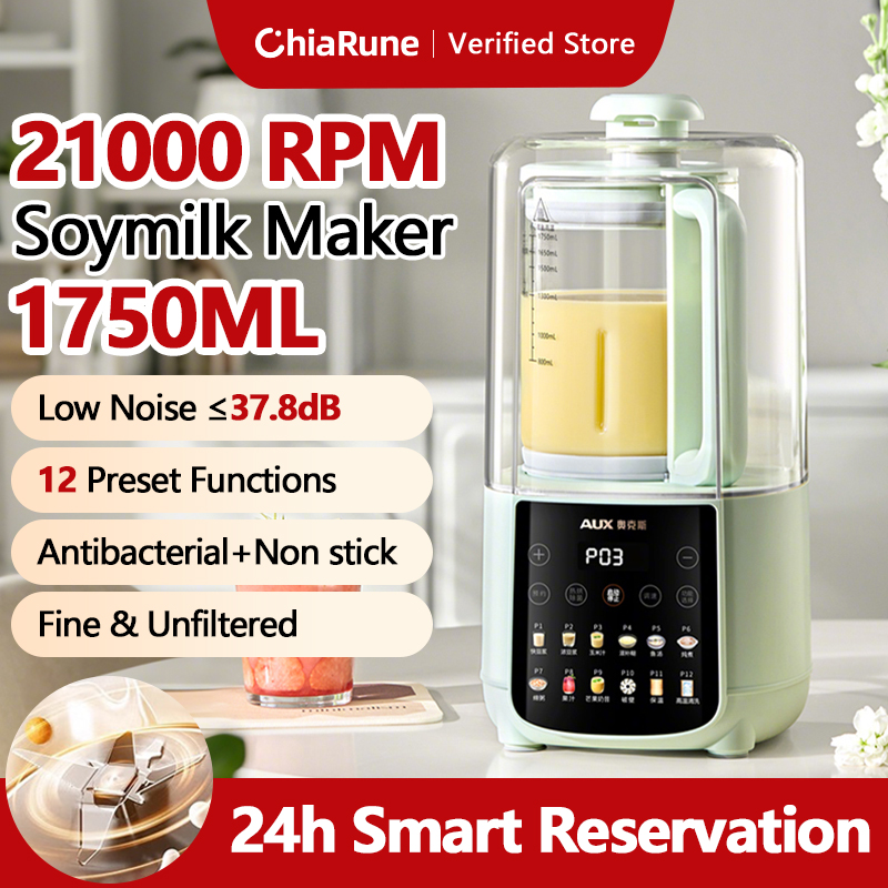 Upgraded Automatic Soy Milk Maker 1750ML Large Capacity,12 Functions,No Filter Needed,Anti-Overflow Design,Quiet Operation,Easy Cleaning,juicer extractor,blender portable Presyo  5,399 Piso*Libreng Shipping
