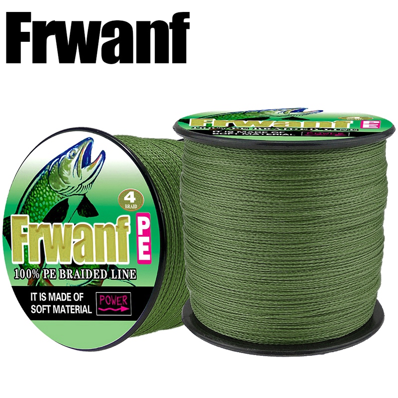 เกี่ยวกับสินค้า Frwanf PE Braided เอ็นตกปลา4 Strand 100M มัลติฟิลาเม้นท์ที่แข็งแรงมากสำหรับการจับปลาคาร์พเส้น12Lb