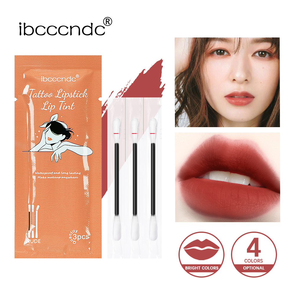 Ibcccndc 25*3 cây/bộ tăm bông cây son môi cầm tay son môi hình xăm chống nước dạng lỏng son môi son bóng bộ