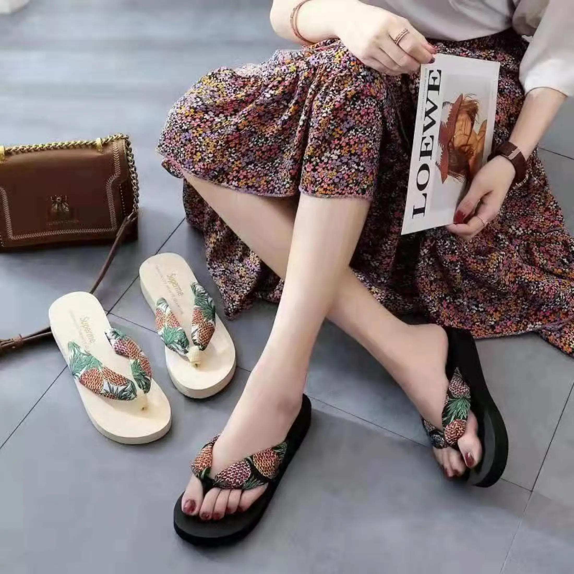 high heel rubber slippers