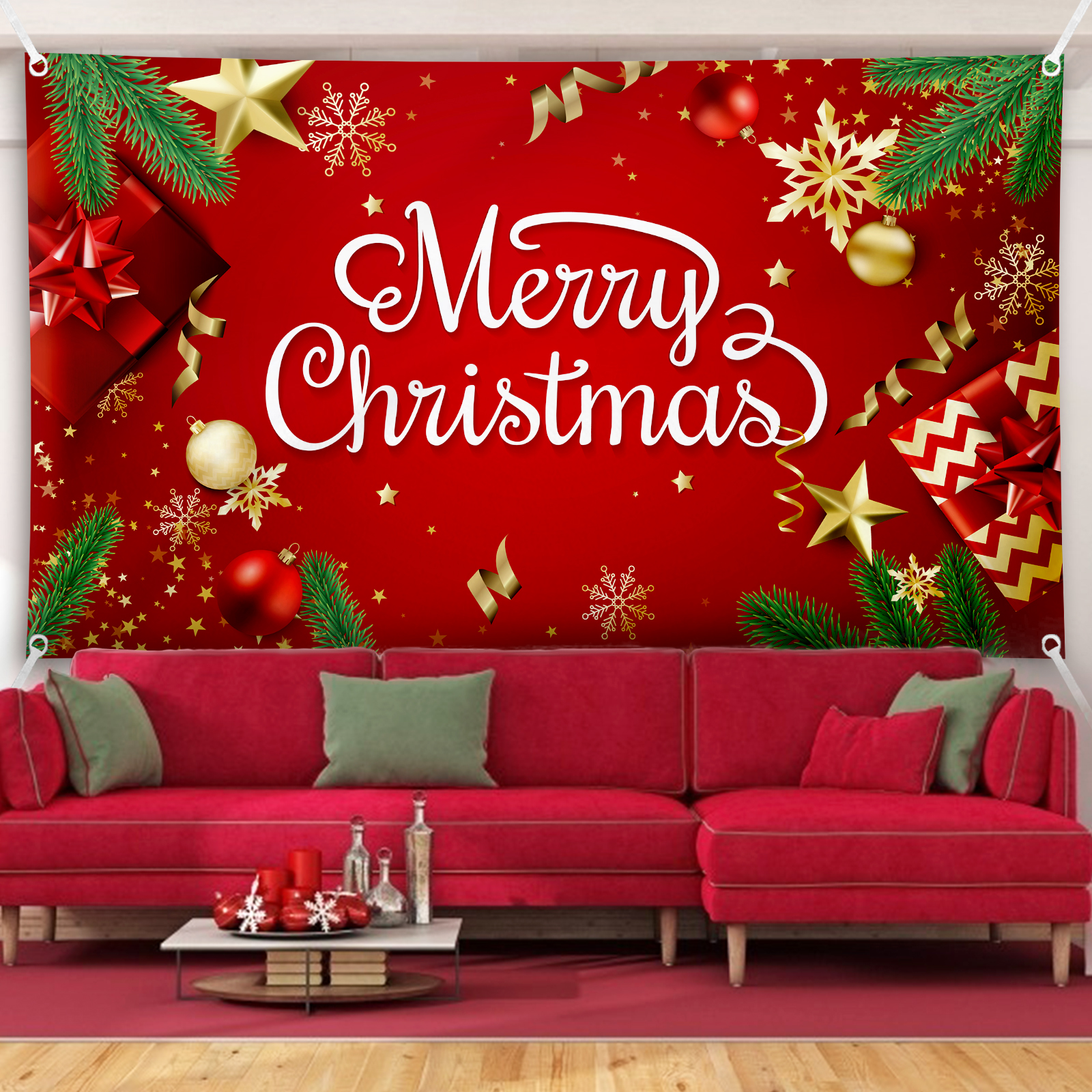 MAITU01 Christmas Decorations Merry Christmas Background Scene Setters  Backdrops Banner | Lazada PH