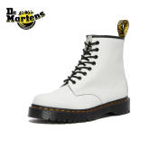 DR. MARTENS White Leather Martin Boots for Men and Women