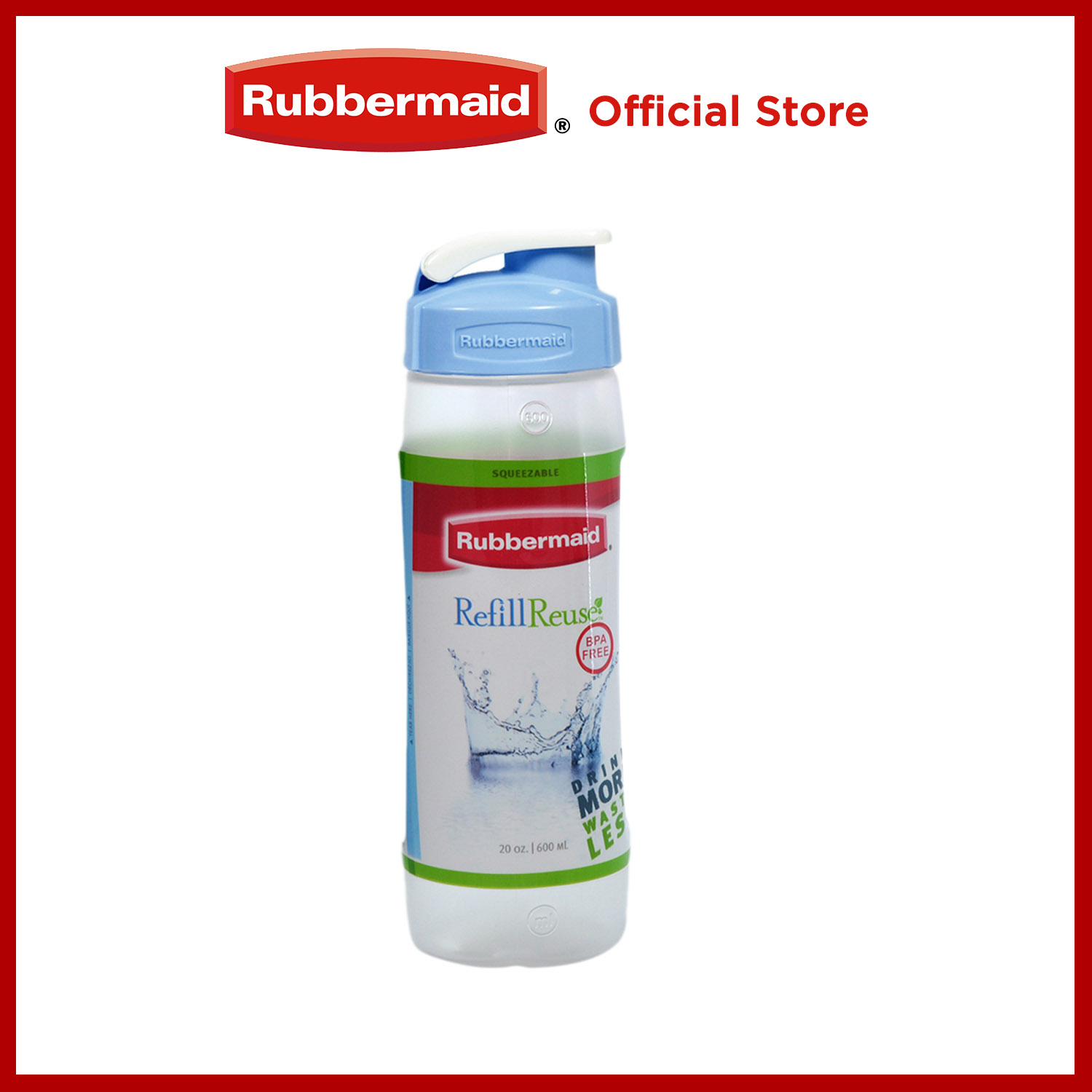 Rubbermaid Blue 3163 950 ml 32 oz Chug Hydration Water Bottle Big