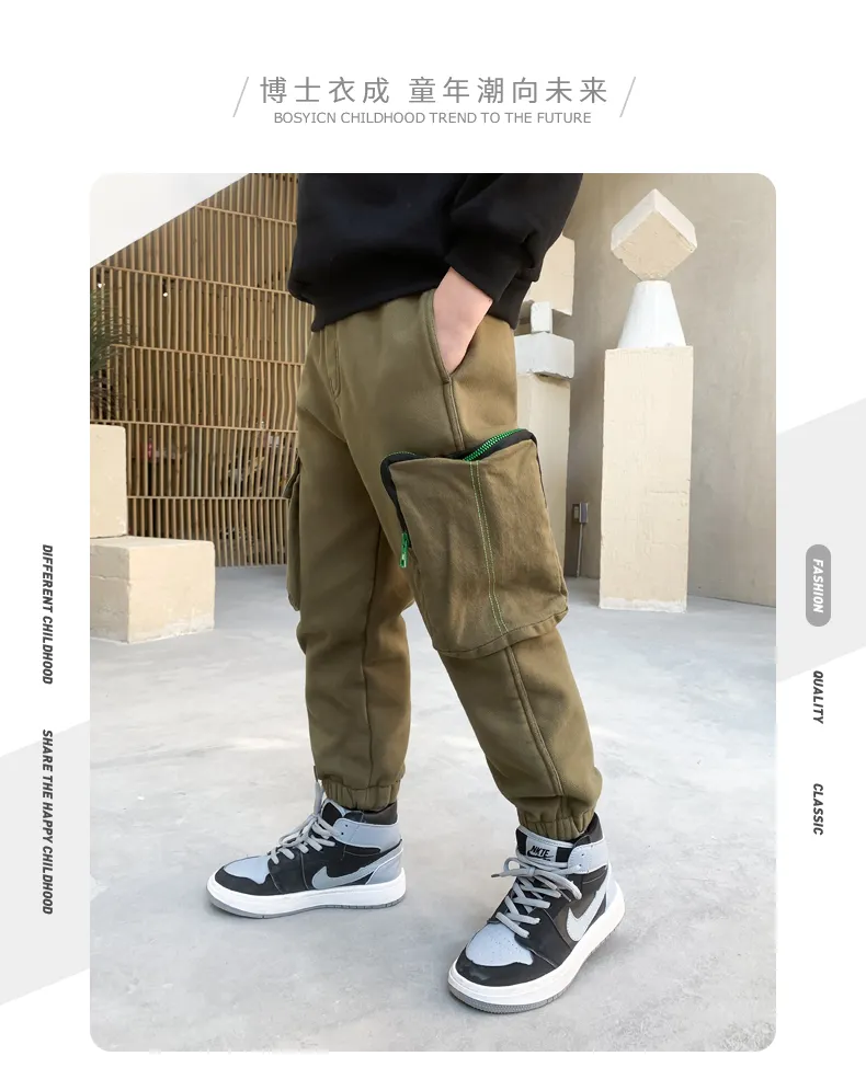 boys fleece lined cargo pants