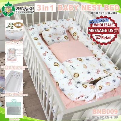 Unicorn Selected BNB009 Baby Newborn Crib Set With Pillow and Blanket Bed Snuggle Nest For Newborn Infant Travel Bed Baby Cosleeper Bed (9)