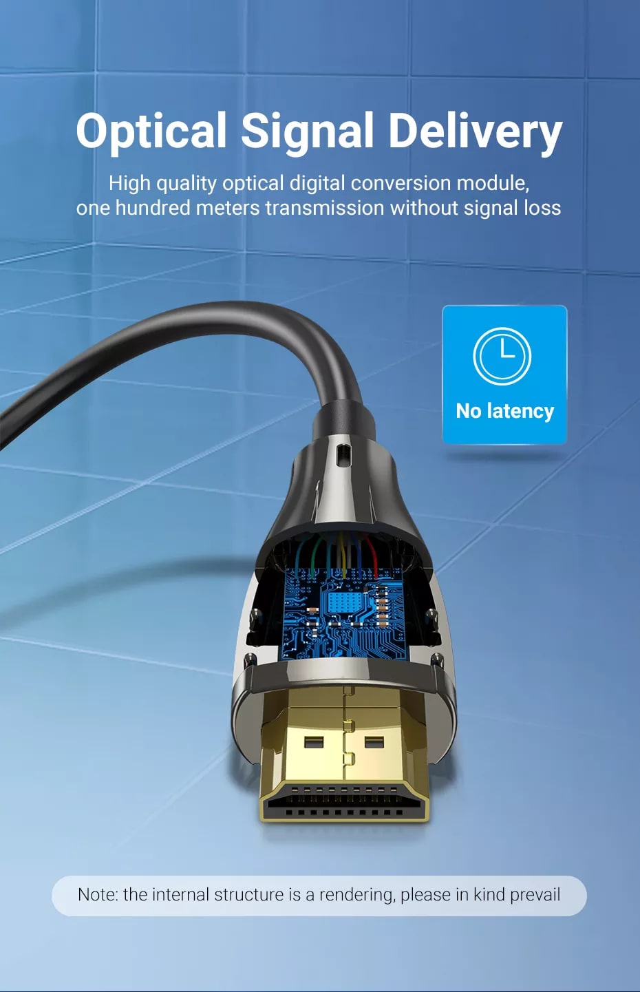 Vention-Câble HDMI en fibre optique pour Xiaomi Mi Box, PS5, 100M