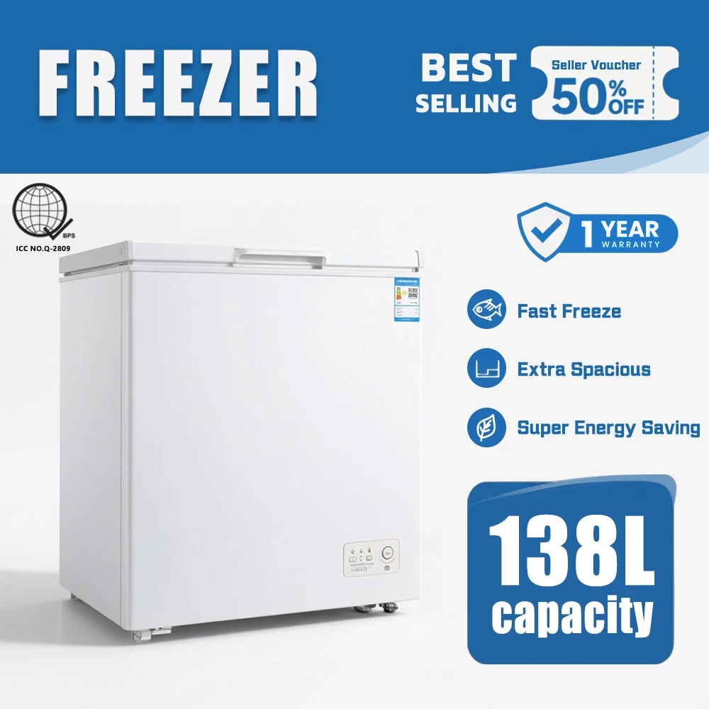 Household & Commercial Large Capacity Freezer - Energy-Saving Power-Saving Single Door Dual-Use Refrigerator Presyo  5,345 Piso*Libreng Shipping