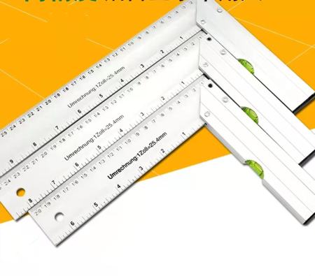 Aluminum alloy thickened square 90 degrees woodworking square, turn, bend, large L shaped ruler, corner steel ruler, high precision