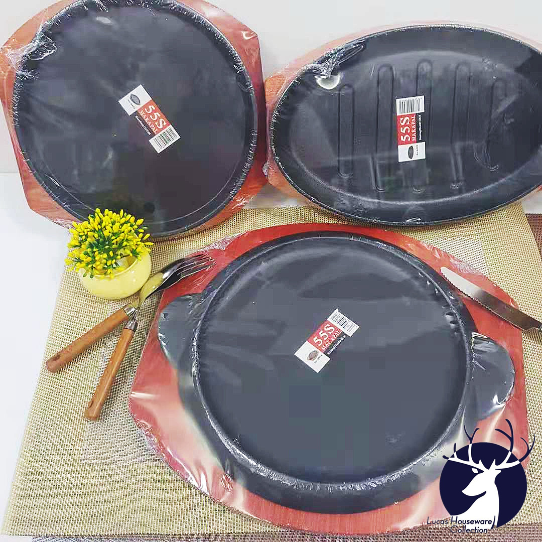 SIZZLING PLATE CAST IRON PLATE Sizzling Plate ROUND OVAL cast Iron