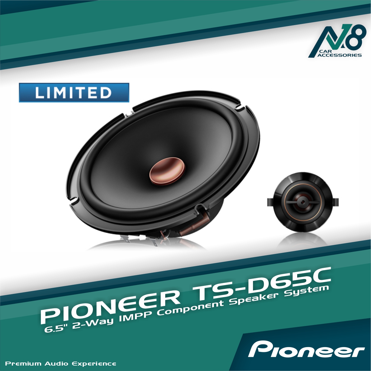 Pioneer TS-D65C 2-Way Component Speaker System Genuine