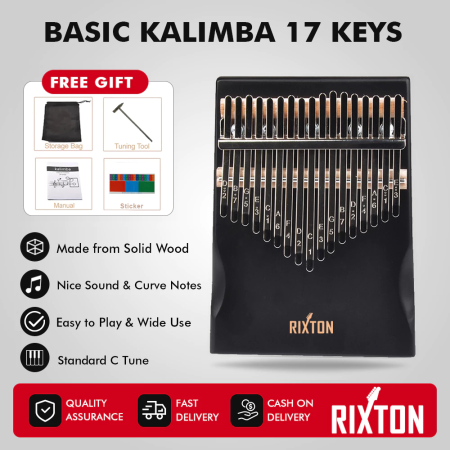 Rixton Kalimba 17 Keys ​Acoustic Thumb Piano Portable Thumb Piano