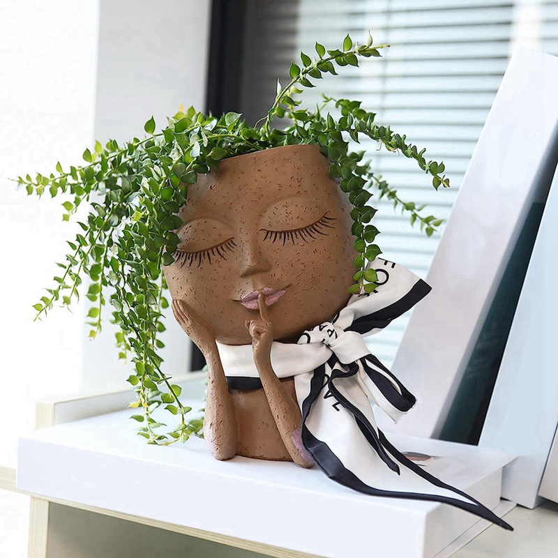 Face Planters Pots Unique Face Flower Pot For Indoor Outdoor