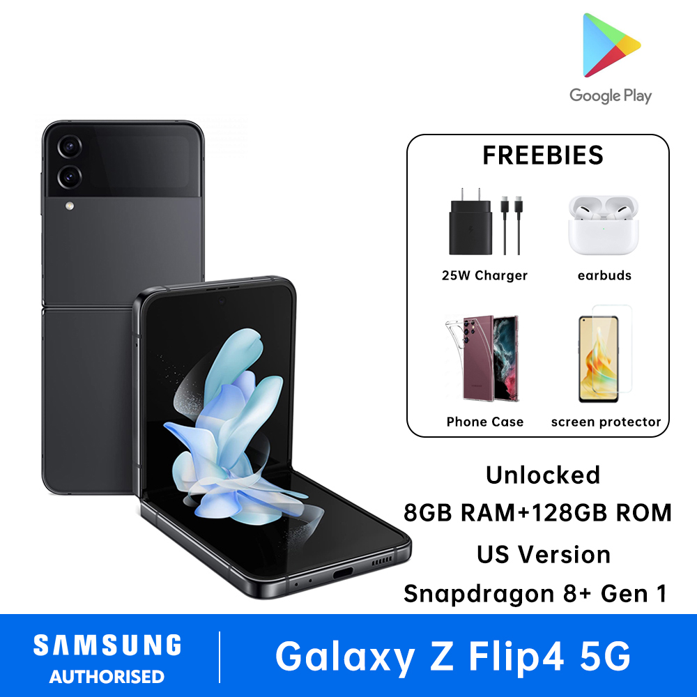 SAMSUNG Galaxy Z Flip 4 5G Smartphone 8GB RAM + 128GB ROM Single Sim 6.7 Inches Snapdragon 8+ Gen 1 Factory Unlocked Android Phone