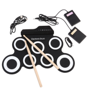 Portable USB Roll up Drum Set with Drumsticks and Pedal