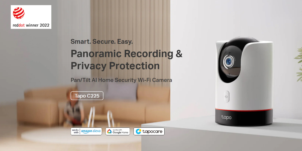 Tapo C225, Pan/Tilt AI Home Security Wi-Fi Camera