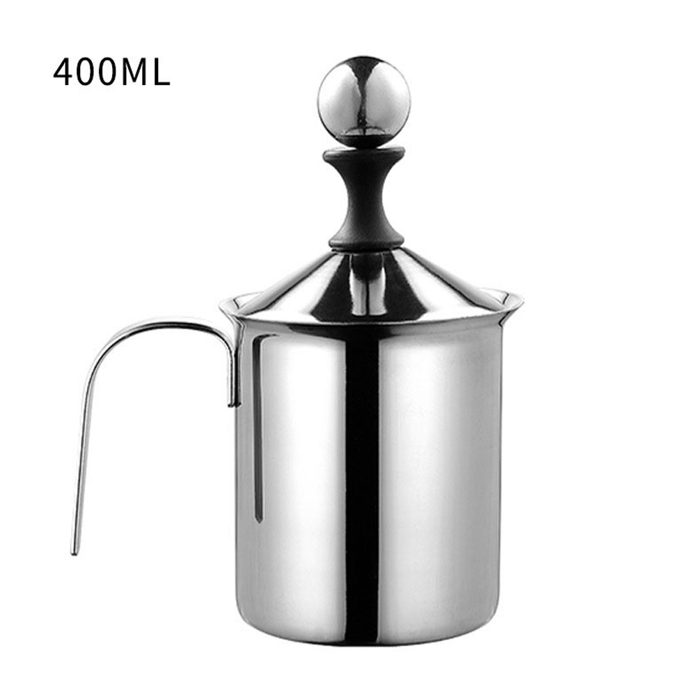 Stainless Steel Manual Milk Frother, Hand Pump Milk Foamer With Filter  Screen For Cappuccino Coffee Latte Hot Chocolate, 14-ounce Capacity (400ml)