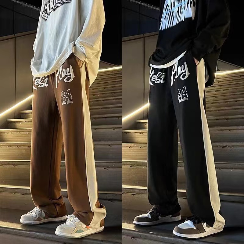 Aesthetic pants for men Korean fashion loose pants baggy sweat pants mens casual  wide leg pants original white joggers