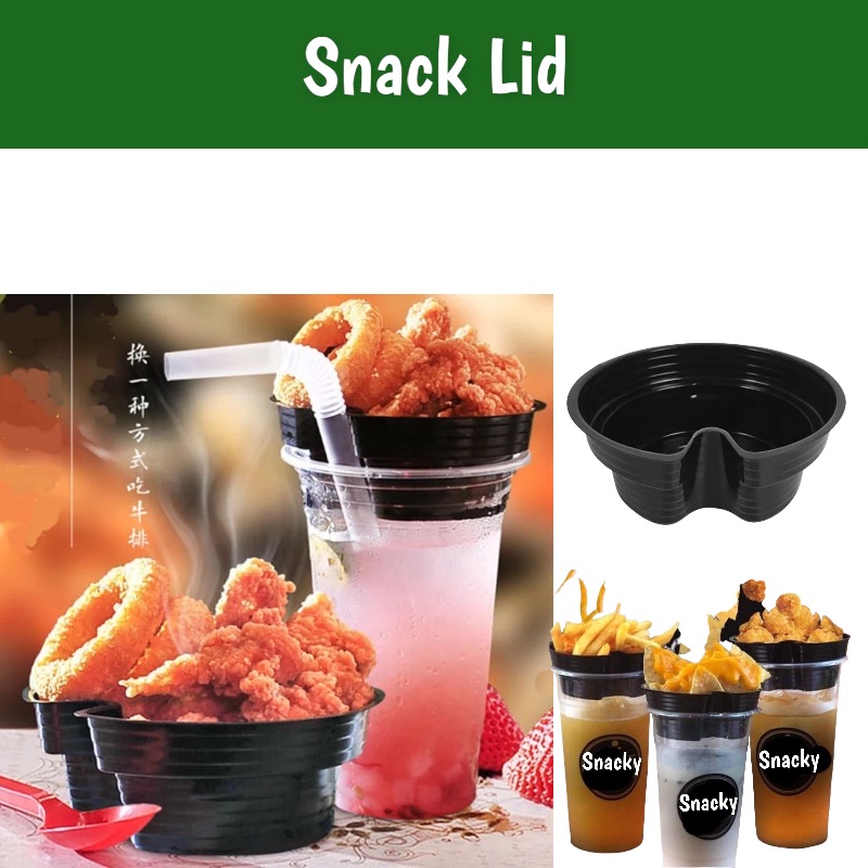 Snack Lids For Cups (100pcs) Can Fit To 95mm and 90mm Cups