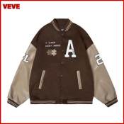 🦋 Veve Vintage Printed Bomber Jackets Long Sleeved Varsity Jackets Coats for Women