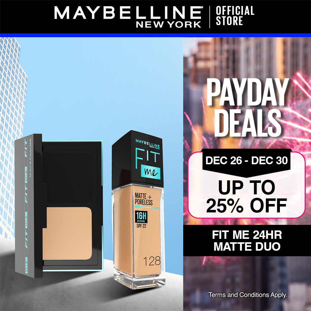 Discount on Maybelline  shoes - SKU: Maybelline Fit Me 24hr Matte Duo Make Up Set: Oil Control Liquid Foundation 30ml And Powder (Fair)