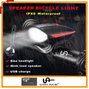 Uni Ace Waterproof Bike Light with Horn Siren