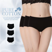 Pure Cotton Women's Underwear with Tummy Control and Elastic Waist